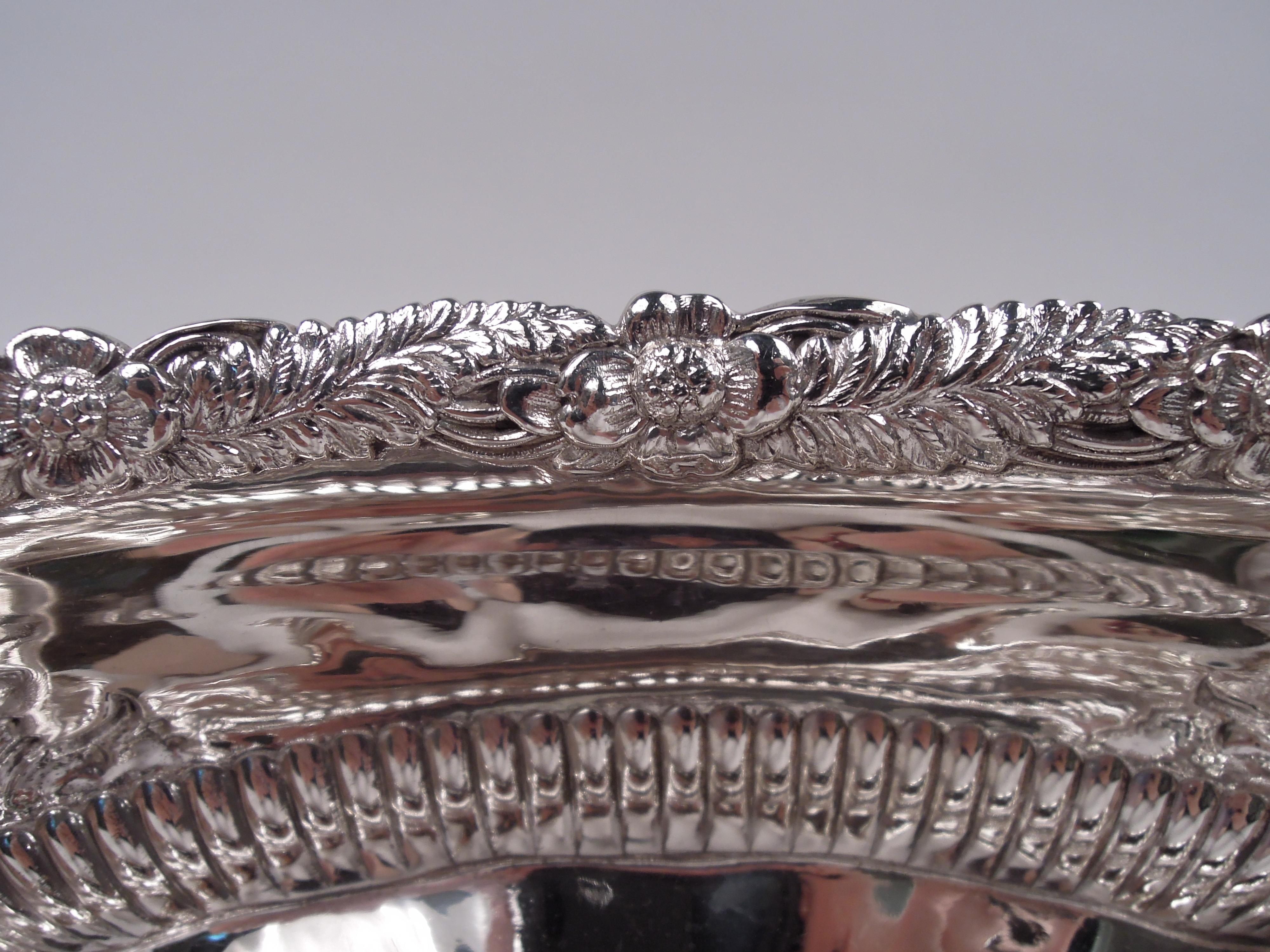 Antique Tiffany American Victorian Classical Sterling Silver Roll Tray For Sale 2