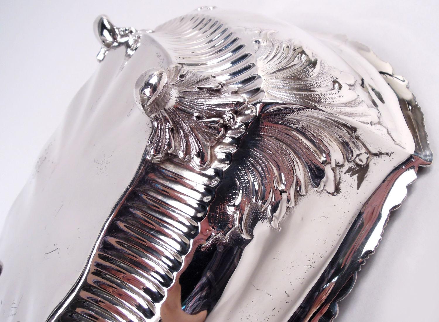 Antique Tiffany American Victorian Classical Sterling Silver Roll Tray For Sale 4