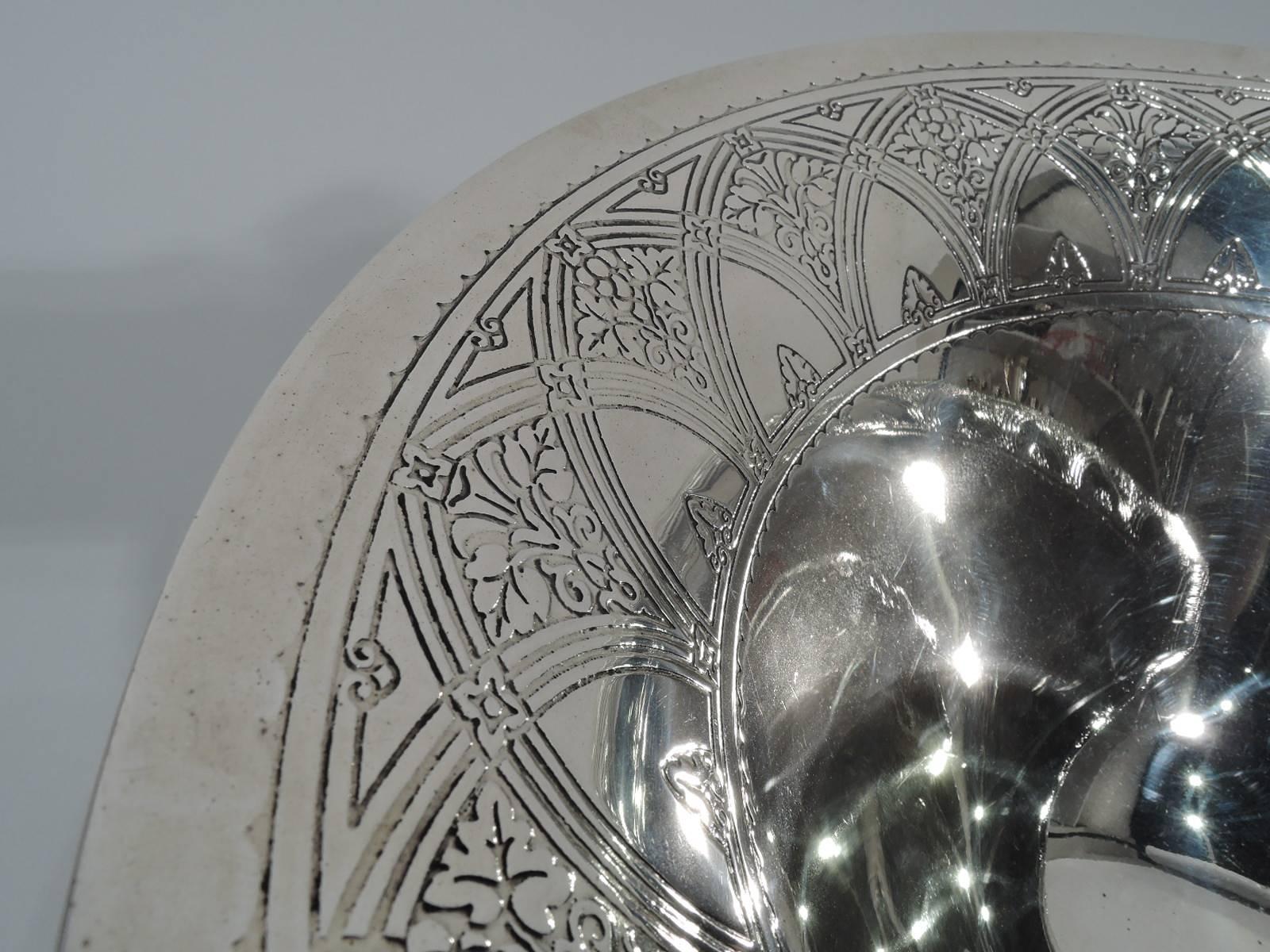 20th Century Antique Tiffany Art Deco Sterling Silver Centrepiece Bowl