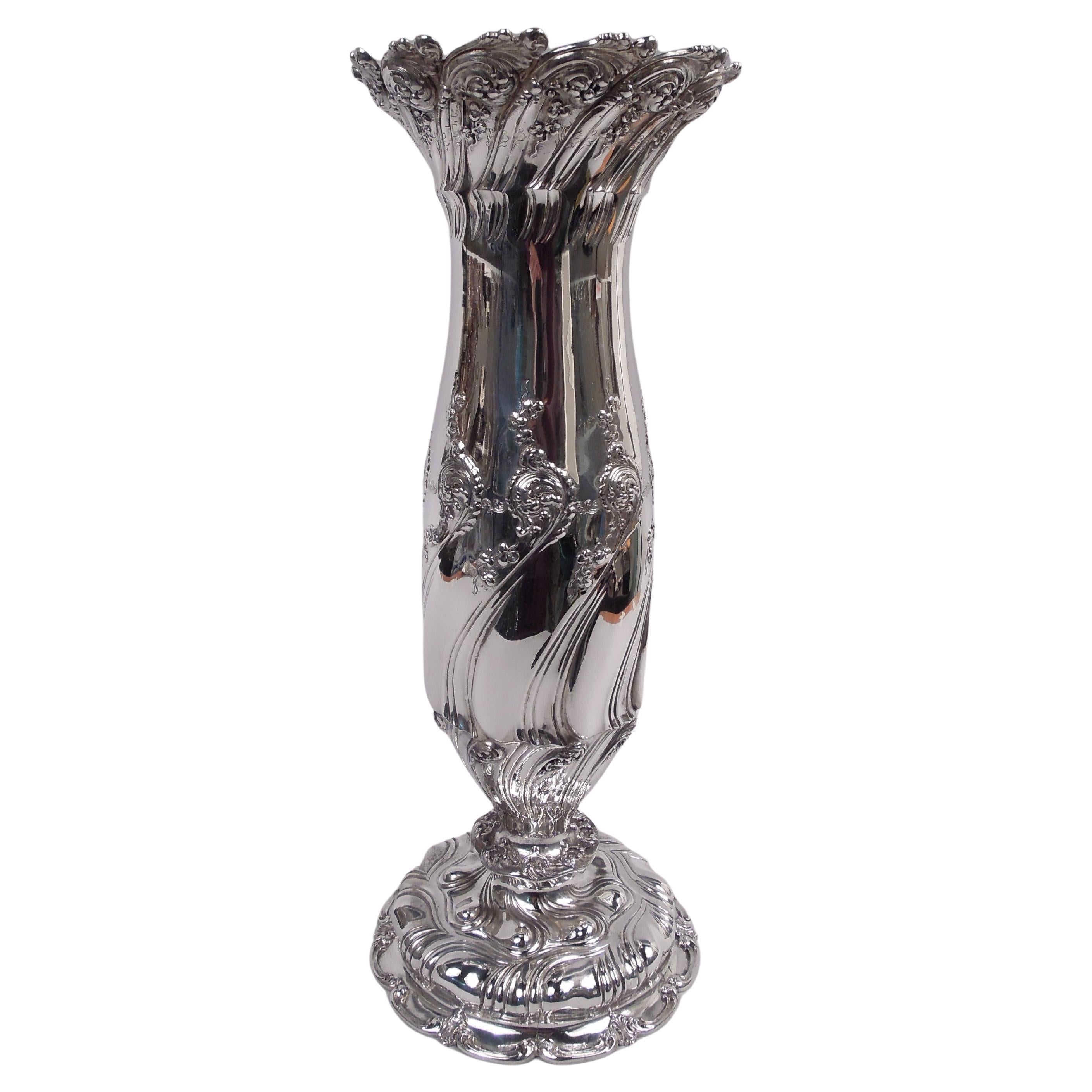 Antique Tiffany Art Nouveau Classical Sterling Silver 18-Inch Vase