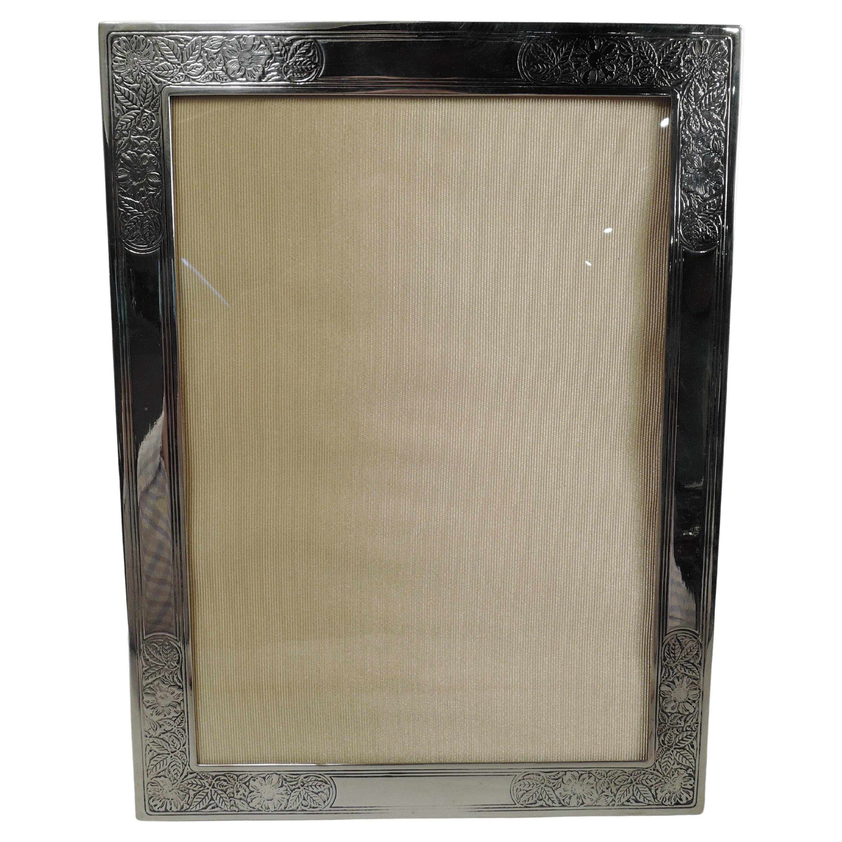 Vintage Heavy Scrolled Brass Picture Frame, Art Nouveau Ornate Art