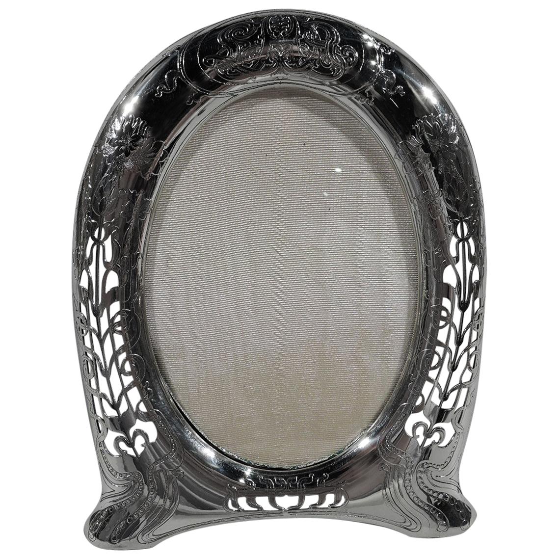 Antique Tiffany Art Nouveau Pierced Sterling Silver Picture Frame
