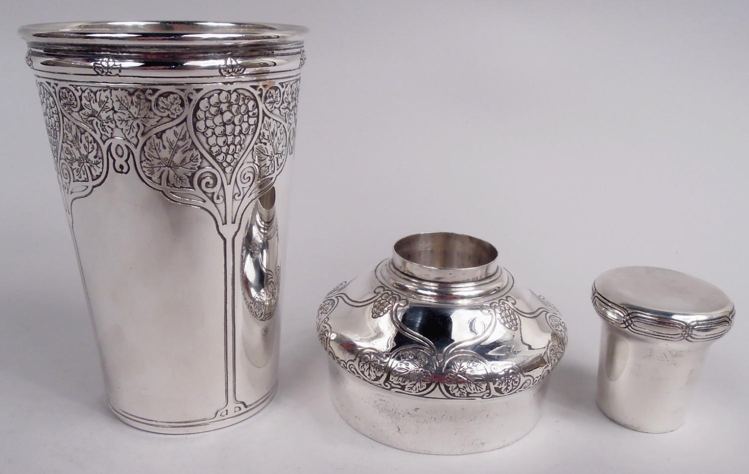 American Antique Tiffany Art Nouveau Sterling Silver Cocktail Shaker