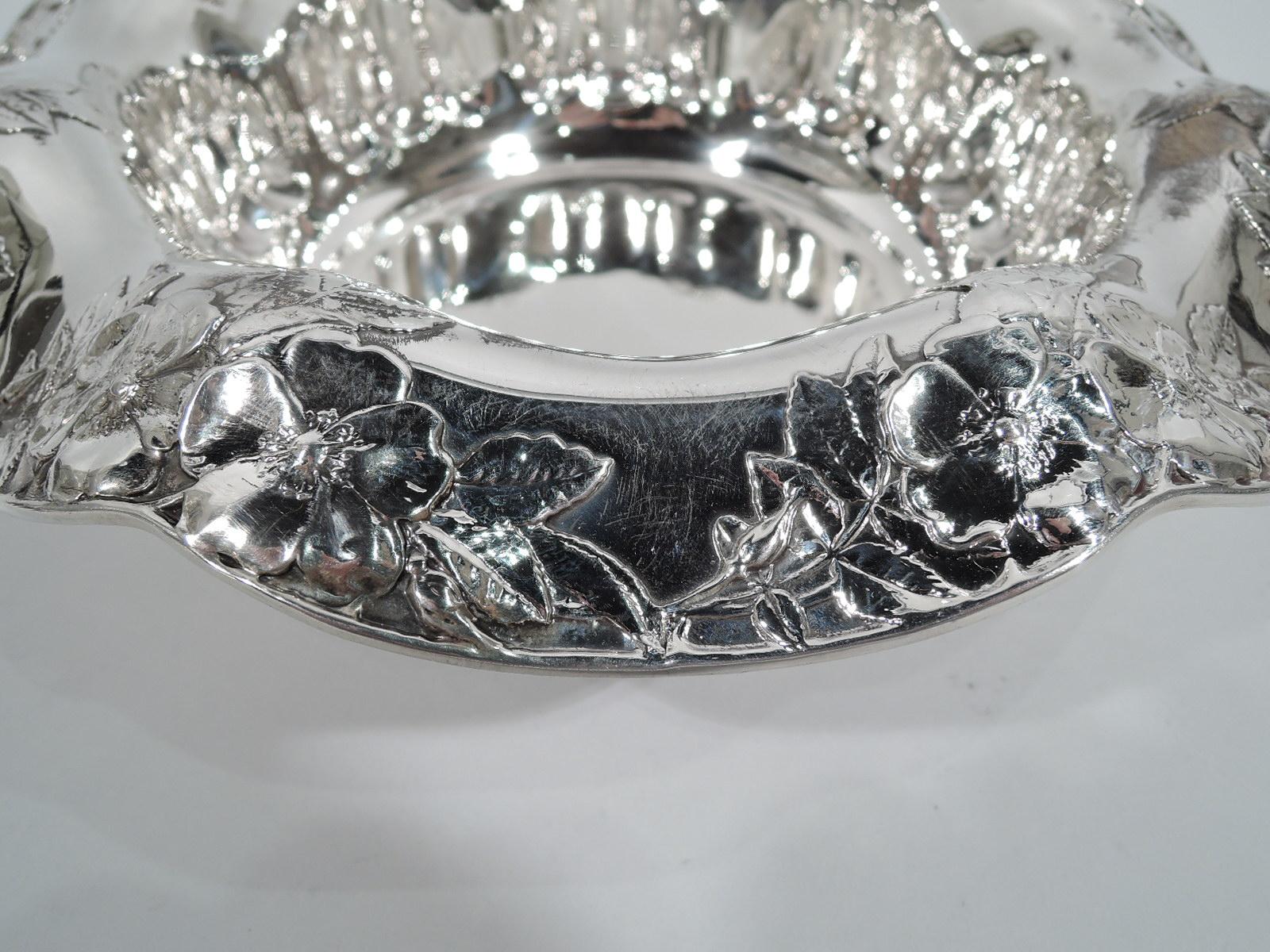 American Antique Tiffany Art Nouveau Sterling Silver Flower Bowl