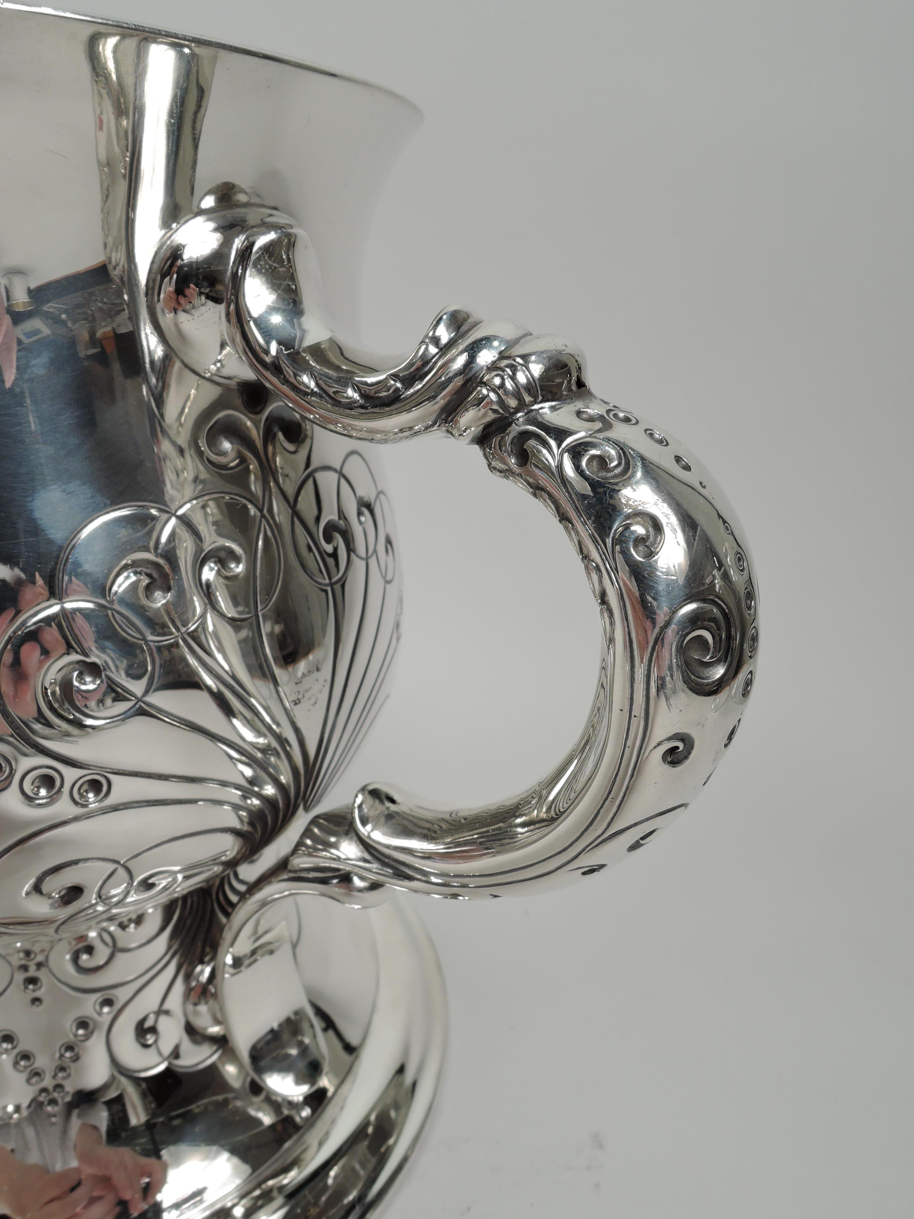19th Century Antique Tiffany  & Co. Art Nouveau Sterling Silver Urn Vase For Sale