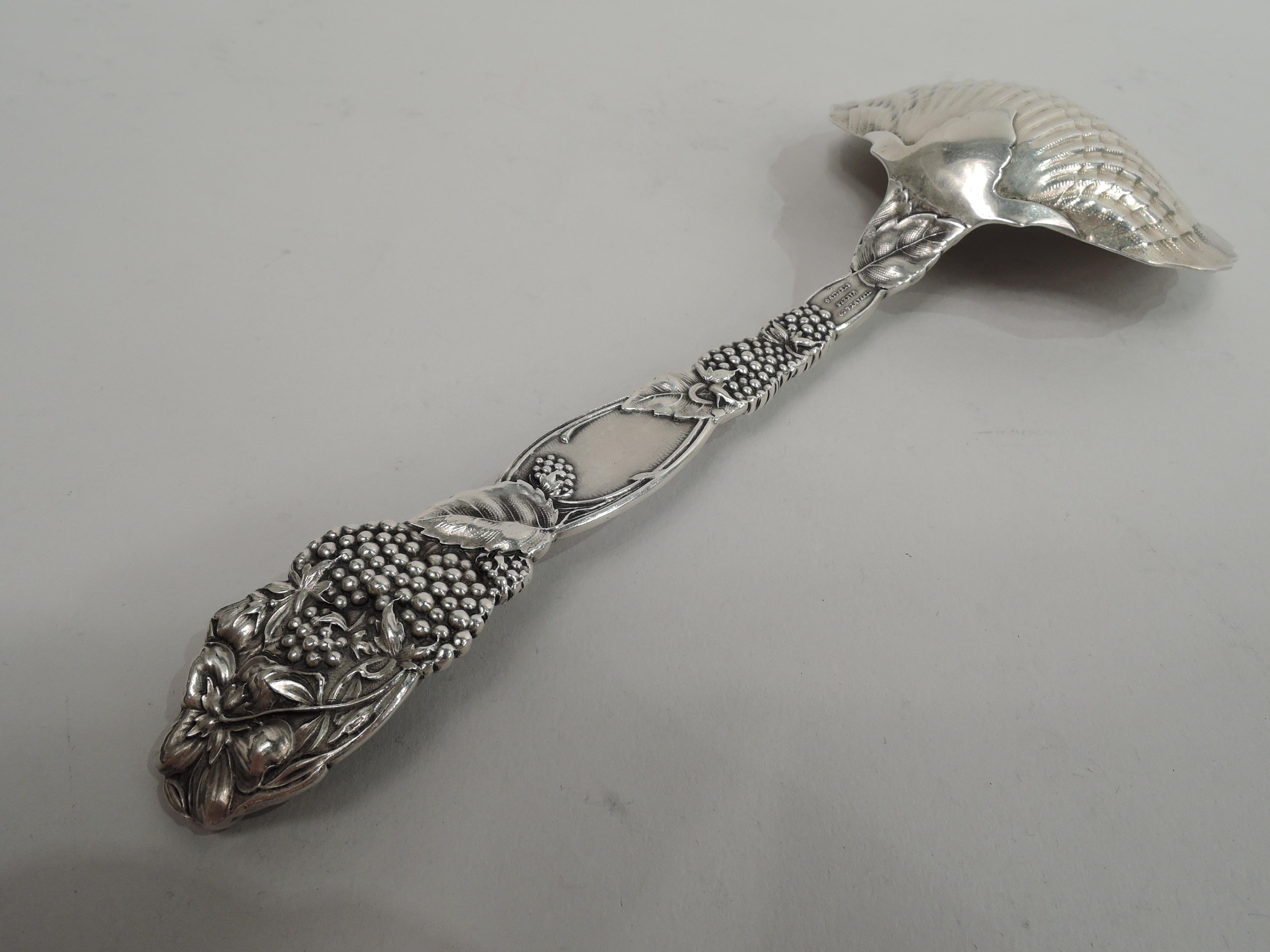Victorian Antique Tiffany Blackberry Sterling Silver Berry Spoon