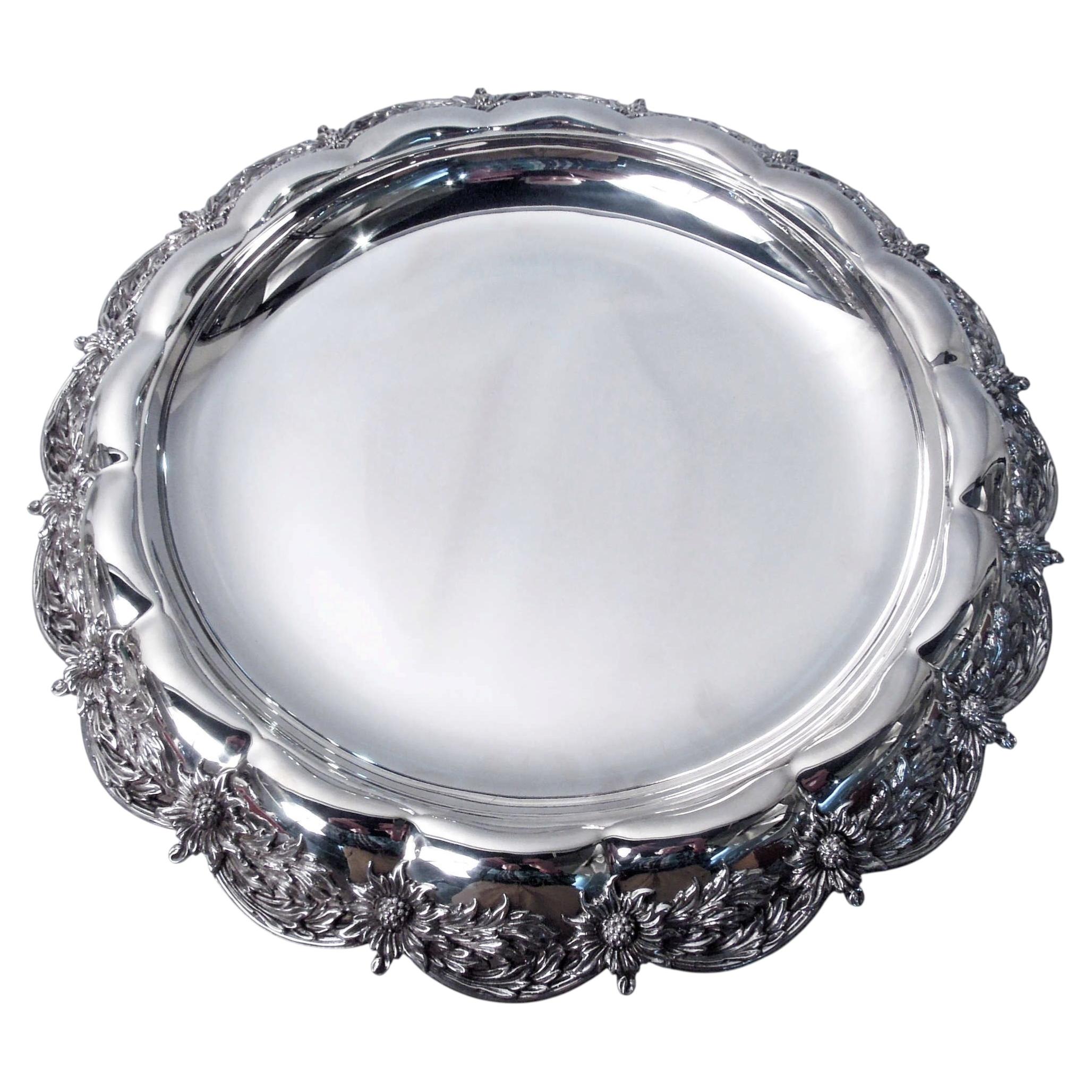Antique Tiffany Chrysanthemum Sterling Silver Centerpiece Bowl