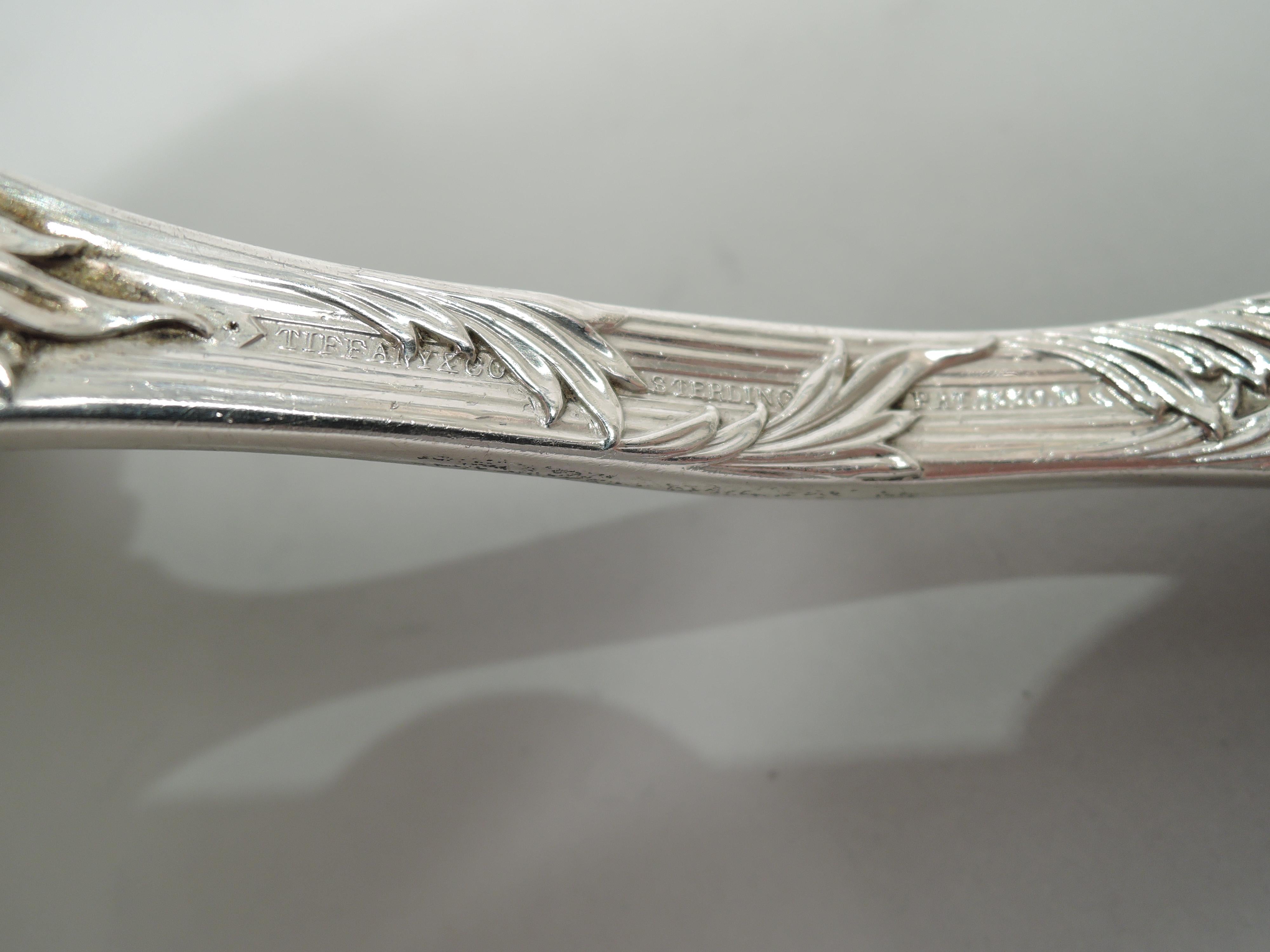20th Century Antique Tiffany Chrysanthemum Sterling Silver Oyster Ladle For Sale