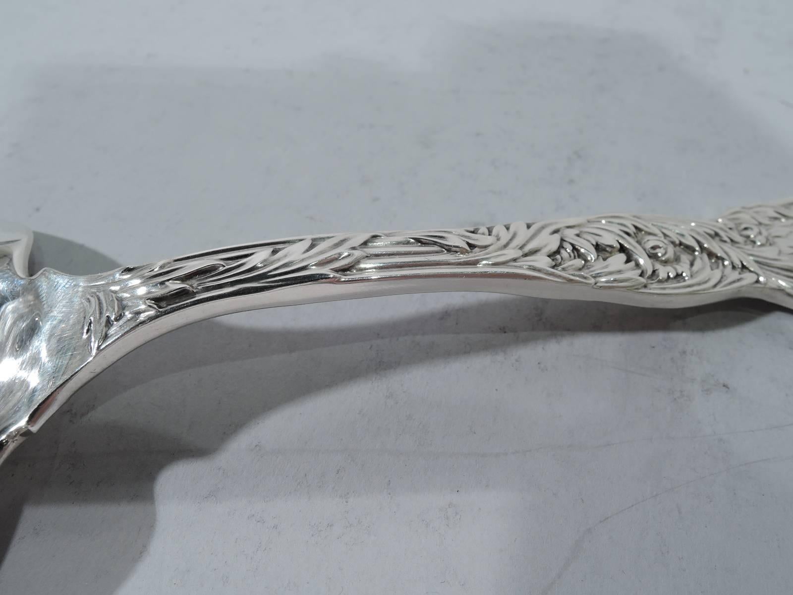 Japonisme Antique Tiffany Chrysanthemum Sterling Silver Pastry Server