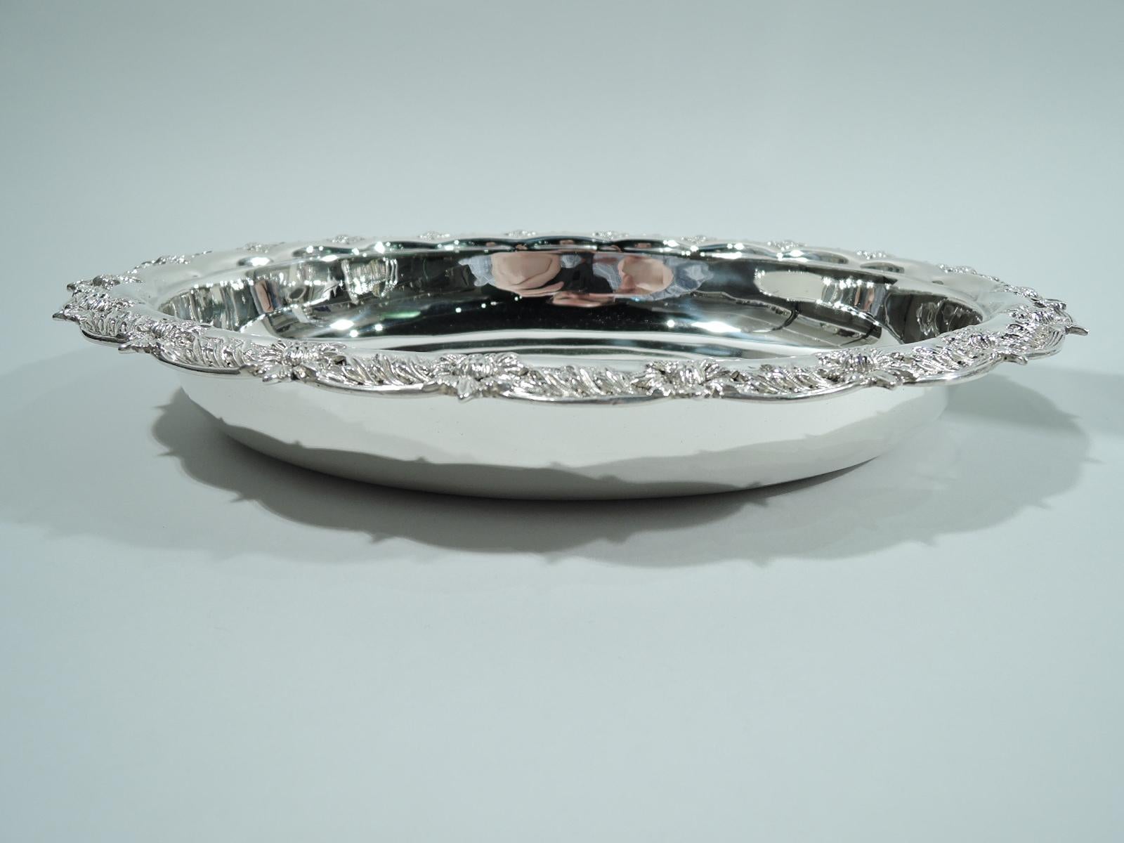 Japonisme Antique Tiffany Chrysanthemum Sterling Silver Serving Bowl