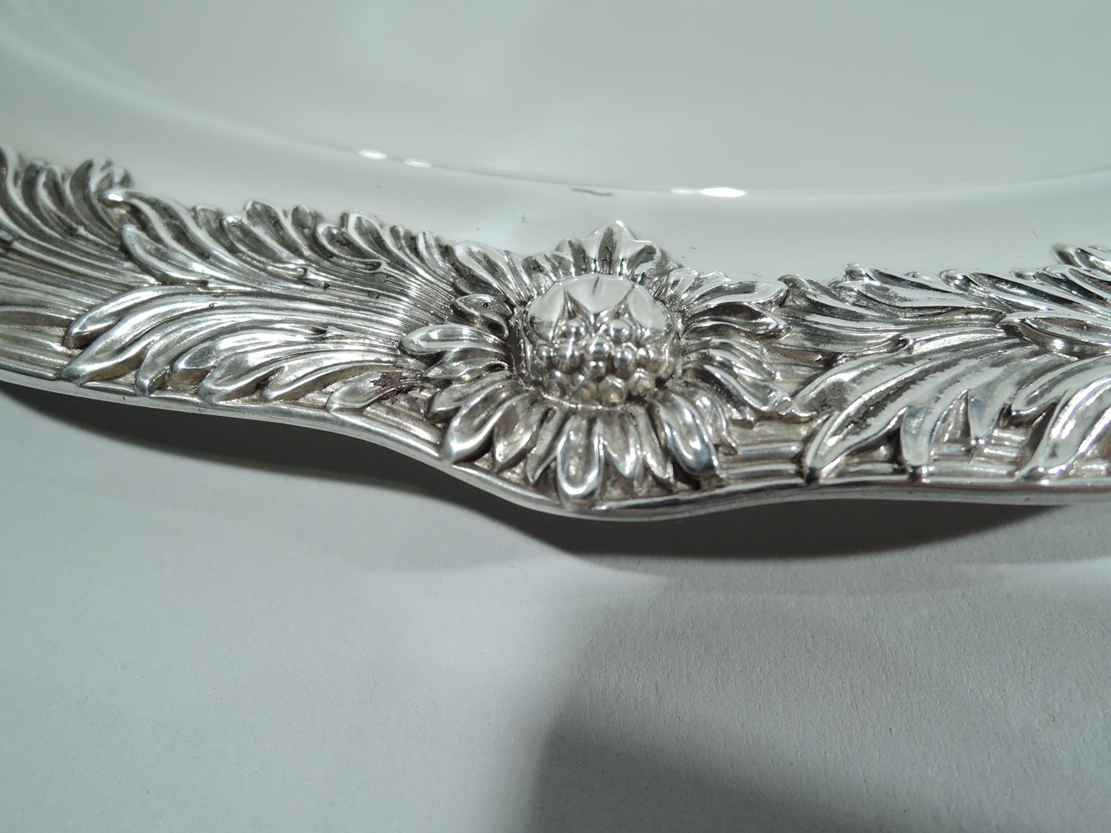 North American Antique Tiffany Chrysanthemum Sterling Silver Serving Tray