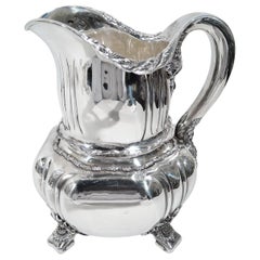 Antique Tiffany Chrysanthemum Sterling Silver Water Pitcher