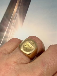 Antique Tiffany & Co. 14K Yellow Gold Heraldic Crest Signet Ring