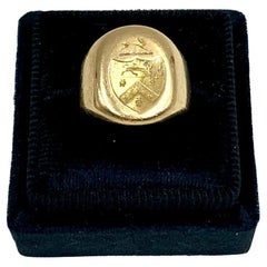 Antique Tiffany & Co. 14K Yellow Gold Heraldic Crest Signet Ring