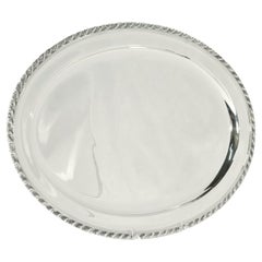 Antique Tiffany & Co. 18 In. Sterling Silver Gadrooned Serving Platter or Tray