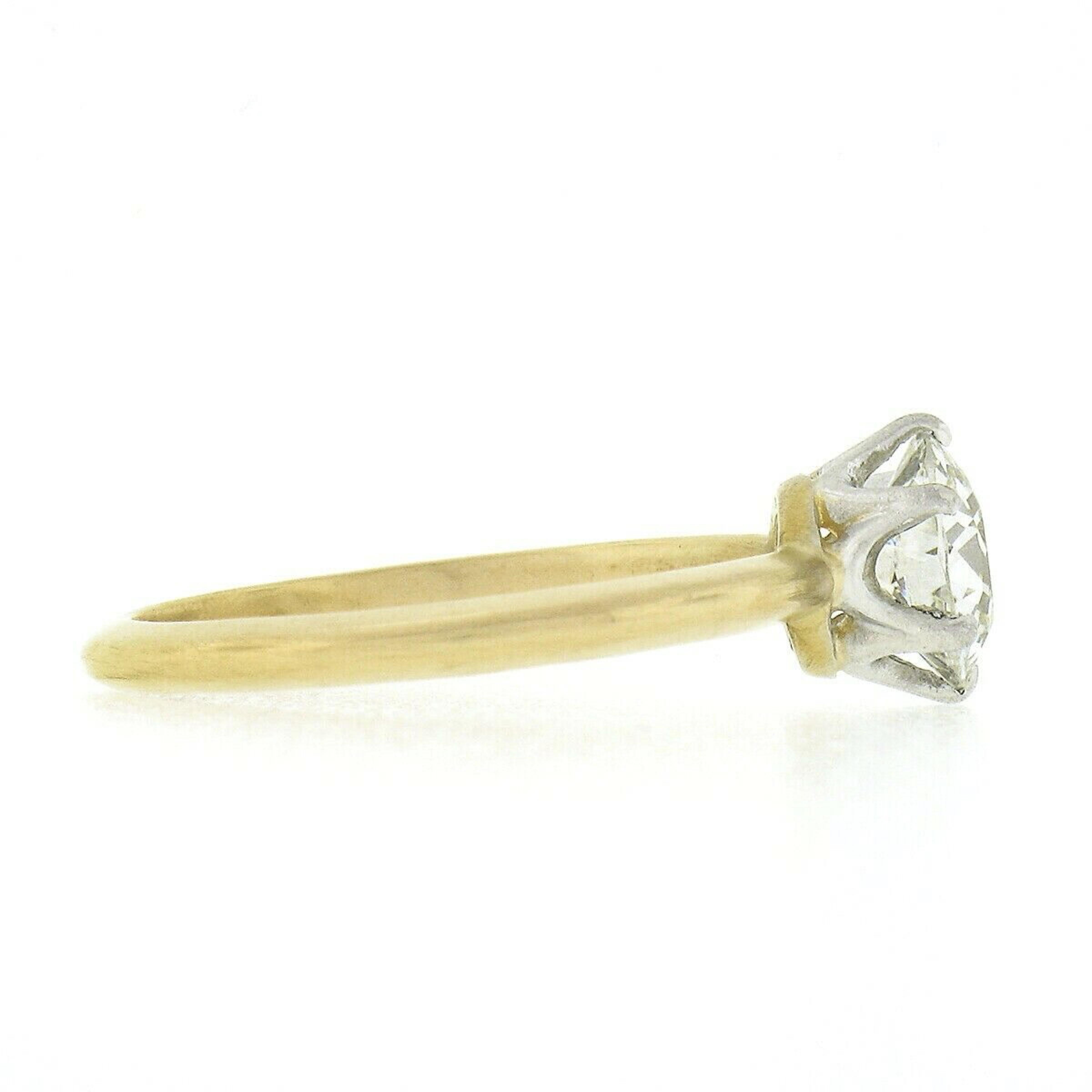 Old European Cut Antique Tiffany & Co. 18k Gold & Platinum 1ctw European Diamond Engagement Ring