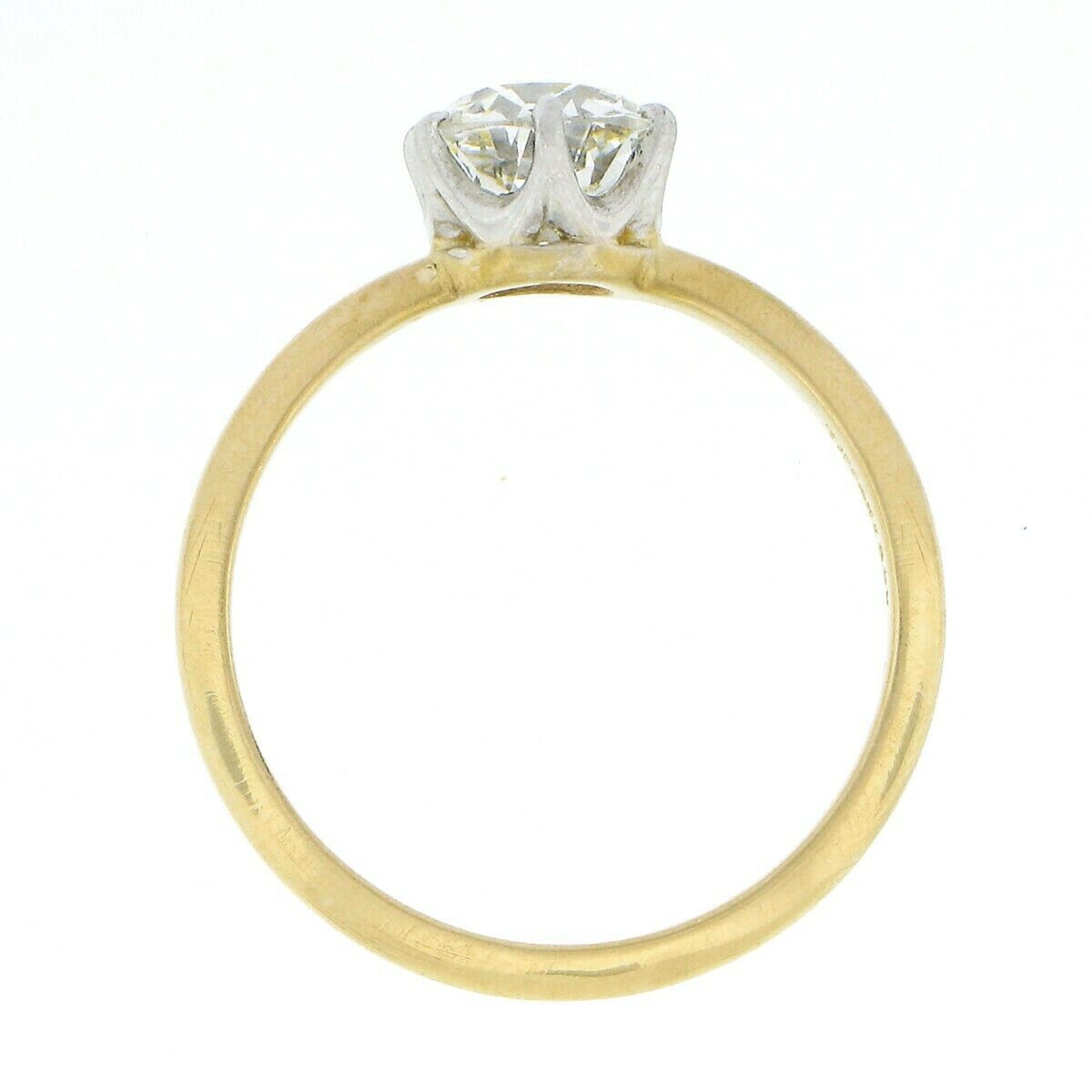 Antique Tiffany & Co. 18k Gold & Platinum 1ctw European Diamond Engagement Ring 1