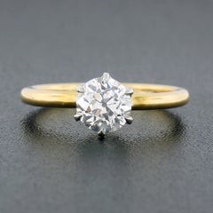 Antique Tiffany & Co. 18k Gold Platinum GIA Old European Diamond Engagement Ring