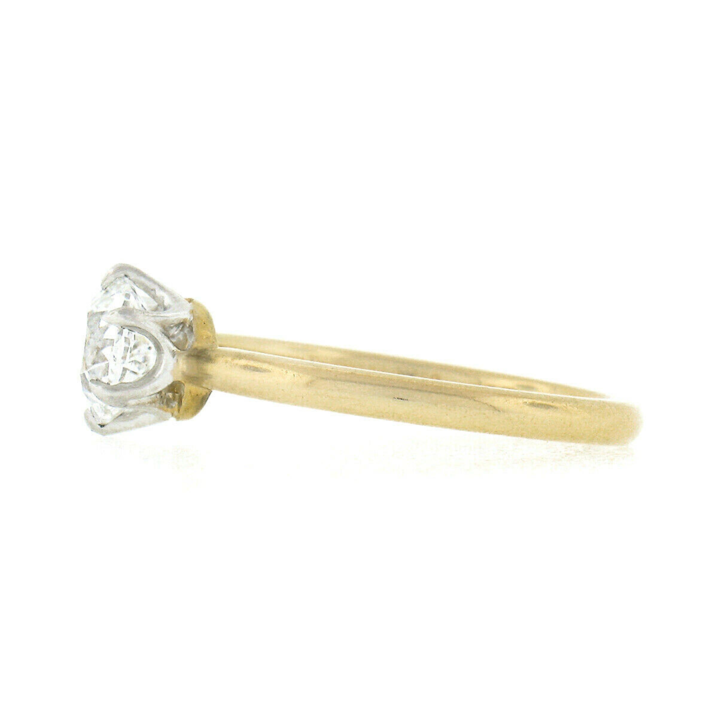 Women's Antique Tiffany & Co. 18k Gold Platinum GIA Old European Diamond Engagement Ring