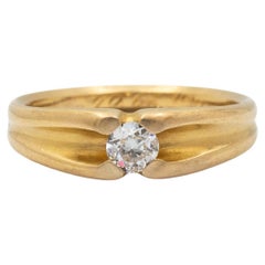 Antique Tiffany & Co. 18K Yellow Gold Old European Cut Diamond Engagement Ring
