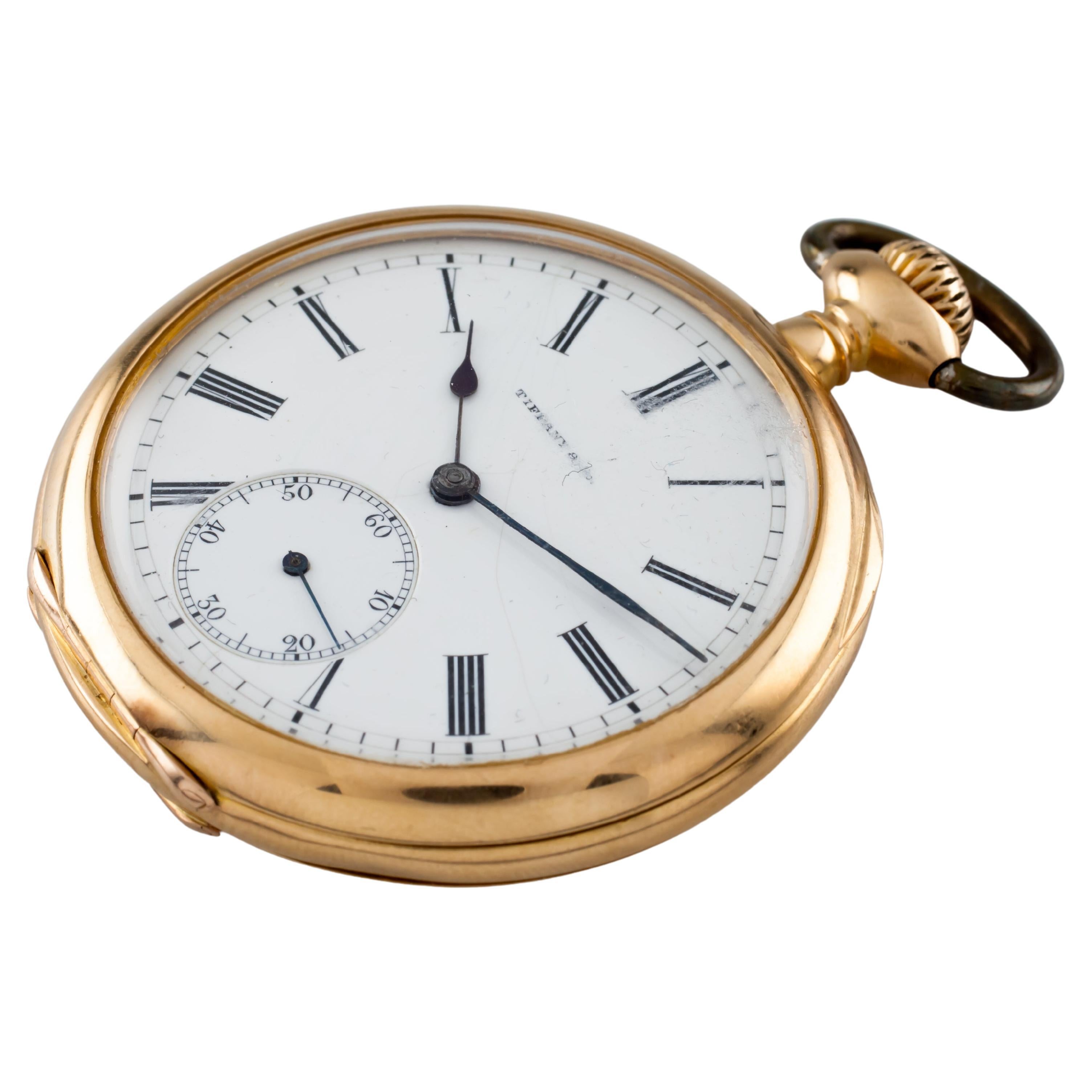 Antique Tiffany & Co. 18k Yellow Gold Open Face Pocket Watch