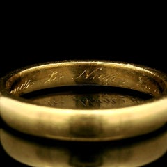 Antique Tiffany & Co. 22k Yellow Gold 3.5mm Classic Wedding Band Ring Size 7.5