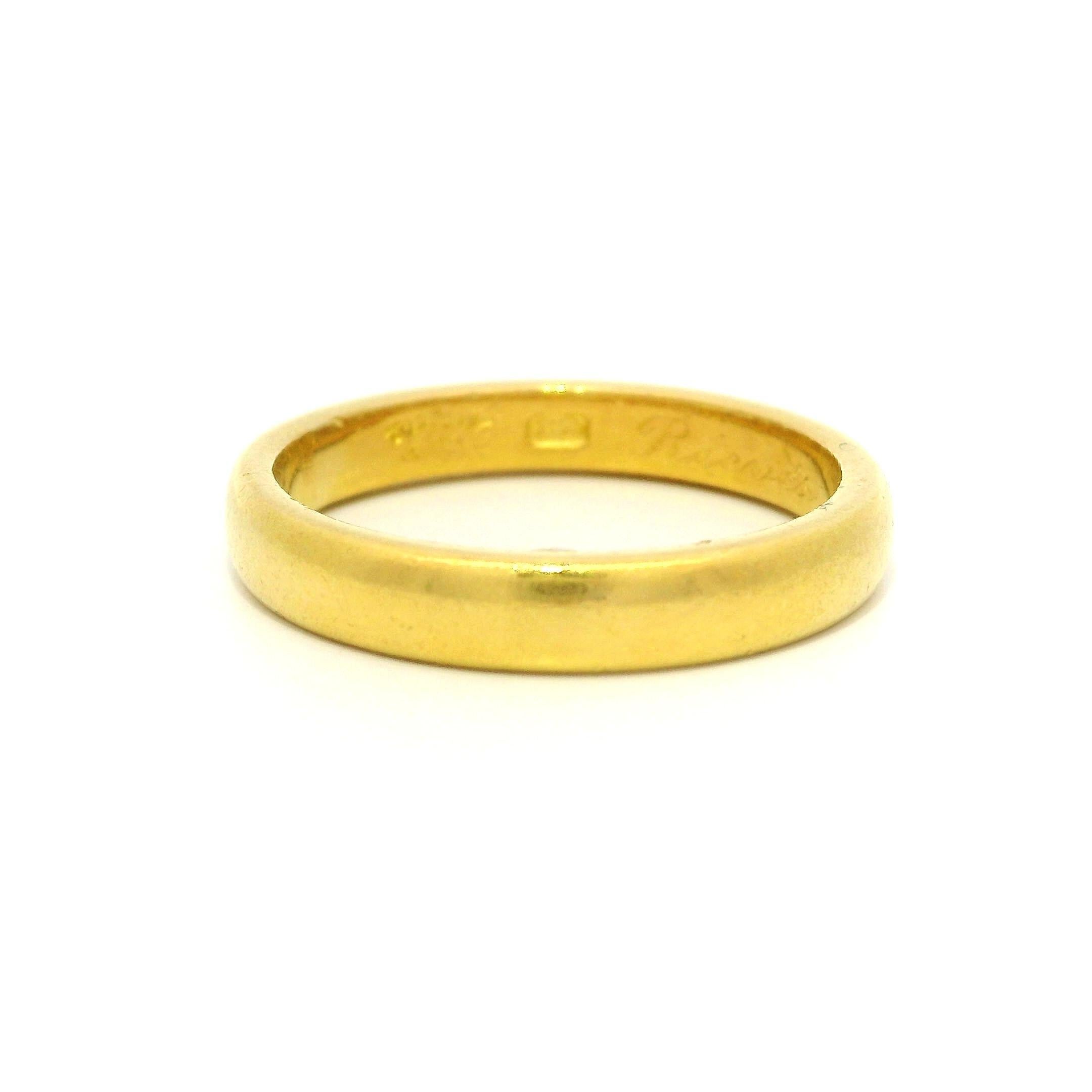 Antique Tiffany & Co. 22k Yellow Golding Co. 3.5mm Classic Wedding Band Ring Size 7.5 en vente 1