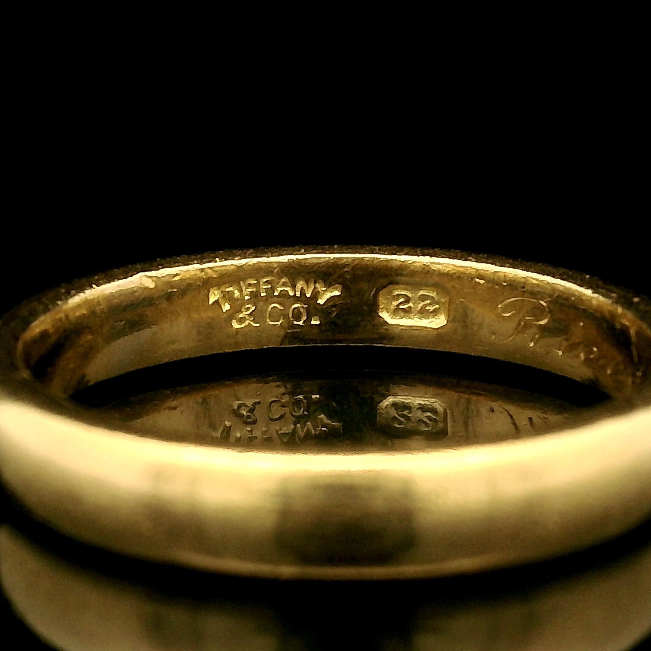Antique Tiffany & Co. 22k Yellow Golding Co. 3.5mm Classic Wedding Band Ring Size 7.5 en vente 3