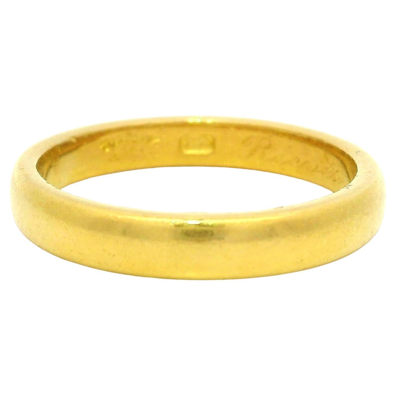 Antique Tiffany & Co. 22k Yellow Golding Co. 3.5mm Classic Wedding Band Ring Size 7.5