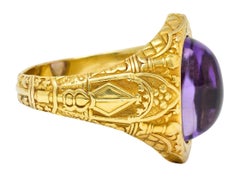 Antique Tiffany & Co. Amethyst Cabochon 18 Karat Gold Bishop Ecclesiastical Ring