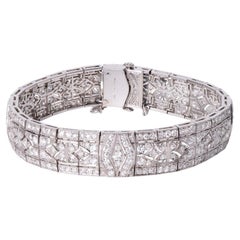 Antique Tiffany & Co. Art Deco 6 Carat Diamond Platinum Filigree Line Bracelet