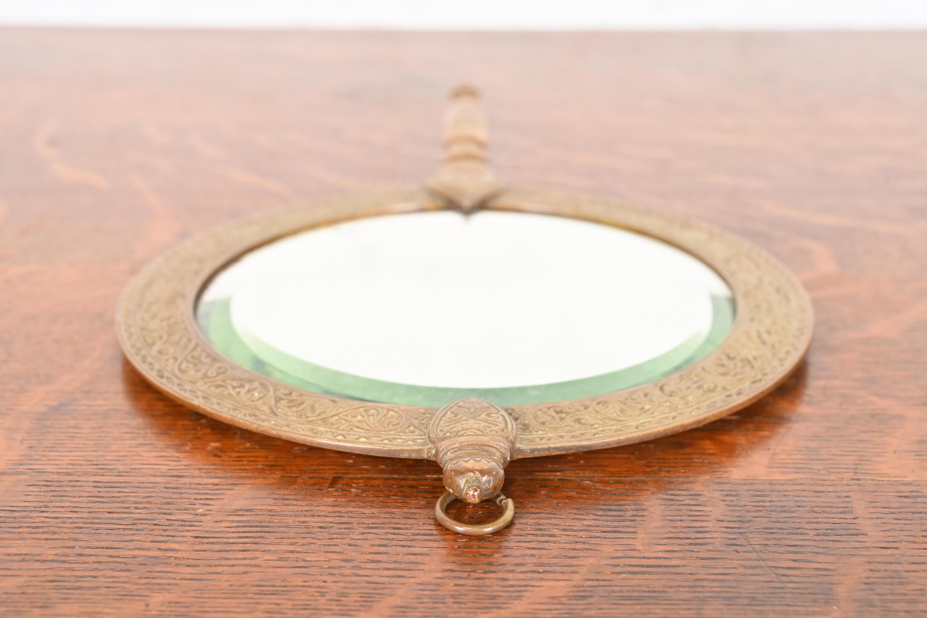 Antique Tiffany & Co. Bronze Doré Alhambra Vanity Hand Mirror, Circa 1910 For Sale 8