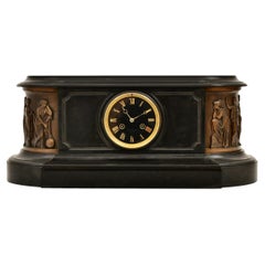 Antique Tiffany & Co. Bronze-Mounted Slate Mantel Clock