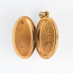 Tiffany & Co. Diamond Locket 18 Karat Gold Large Victorian Pendant Script