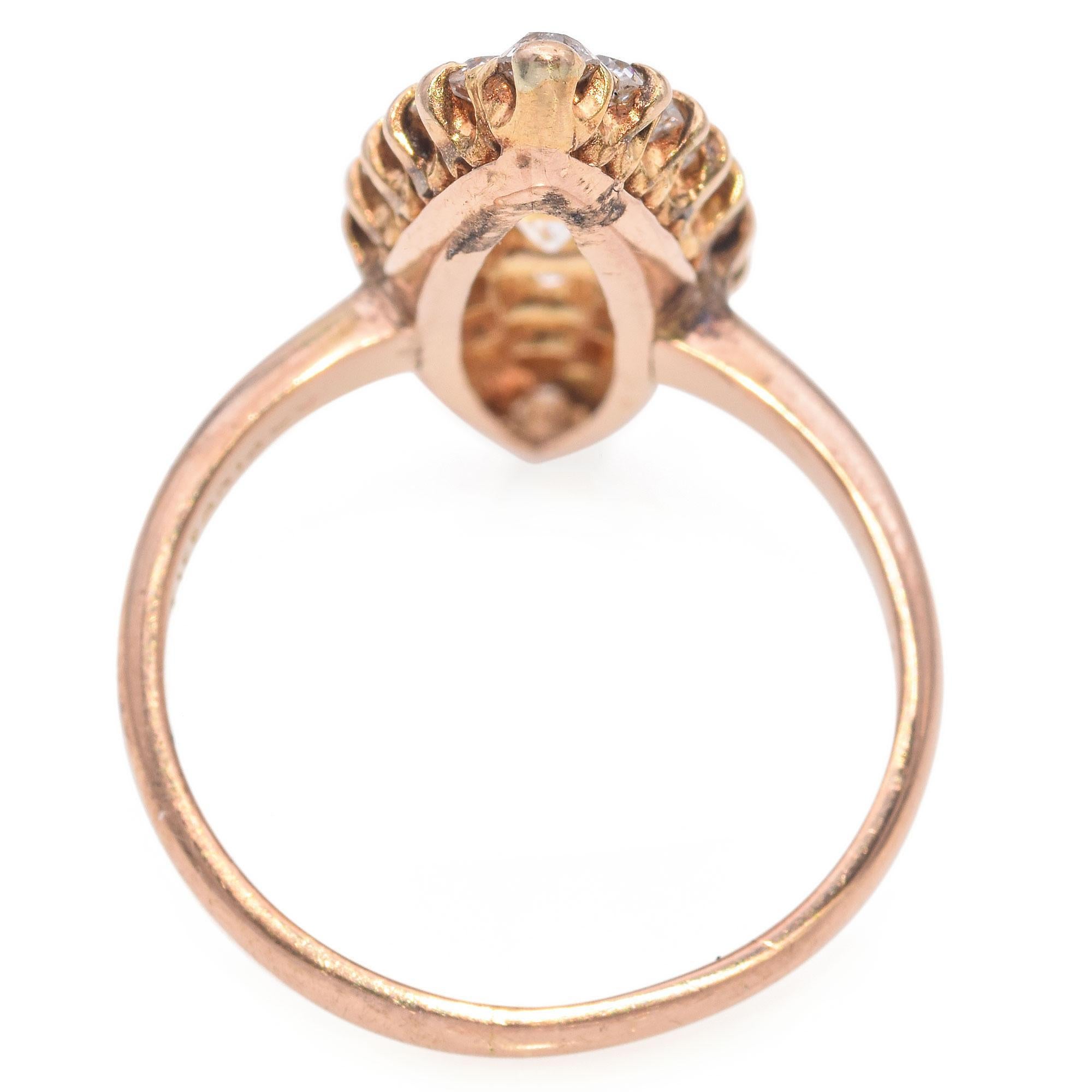 Antique Tiffany & Co Diamond Navette Ring For Sale 1