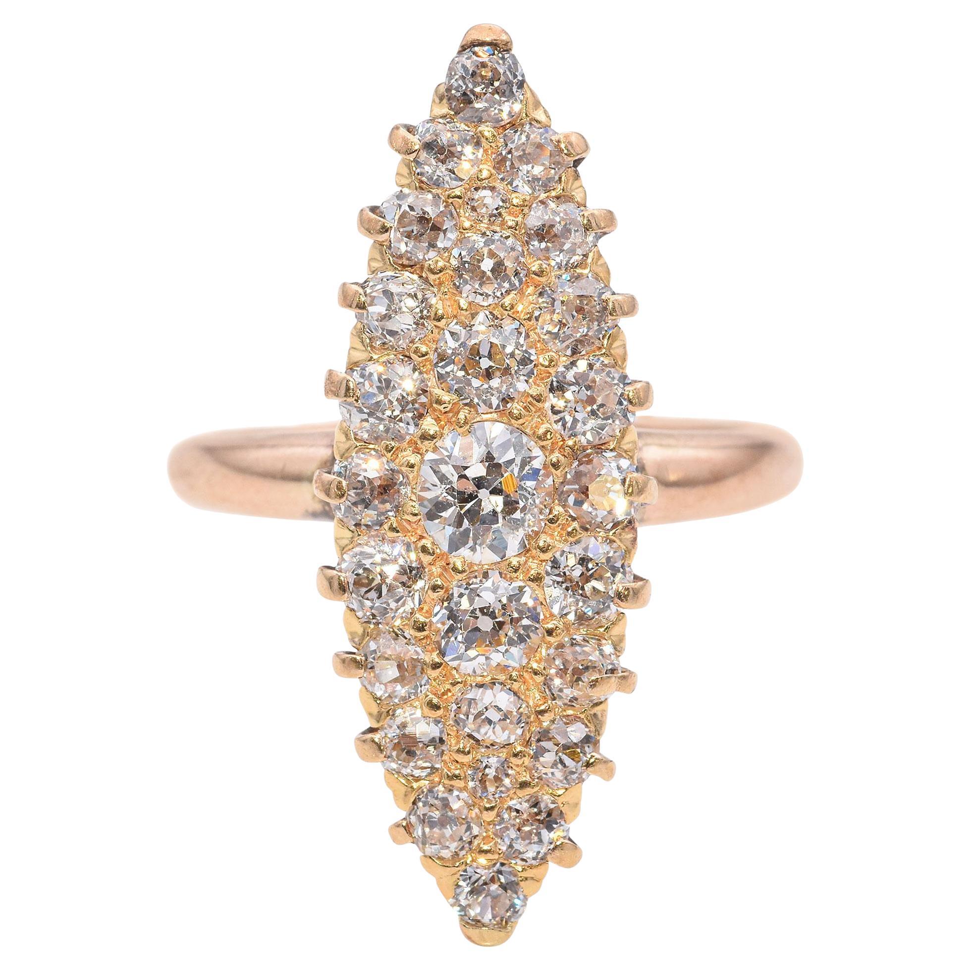 Antique Tiffany & Co Diamond Navette Ring