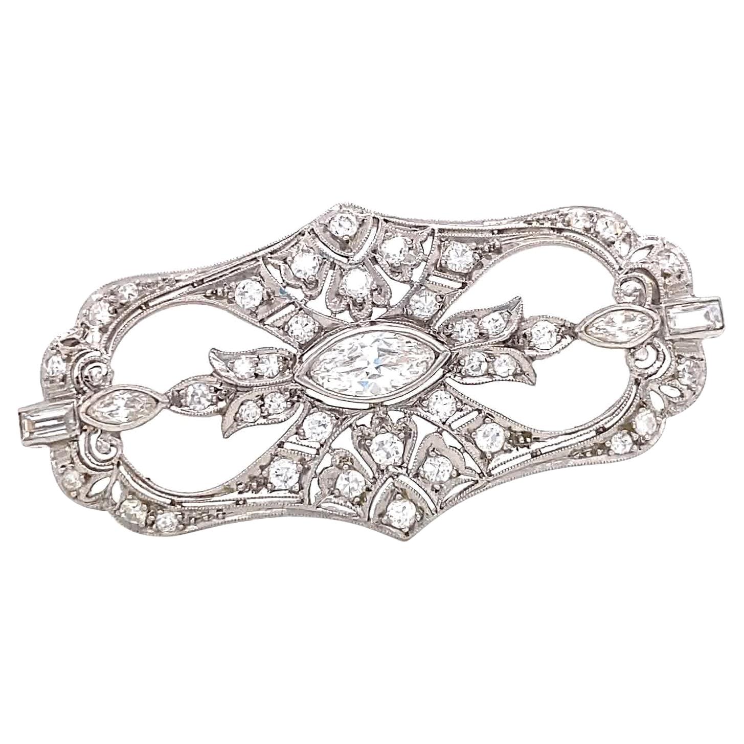 Antique Tiffany & Co. Diamond Platinum Brooch