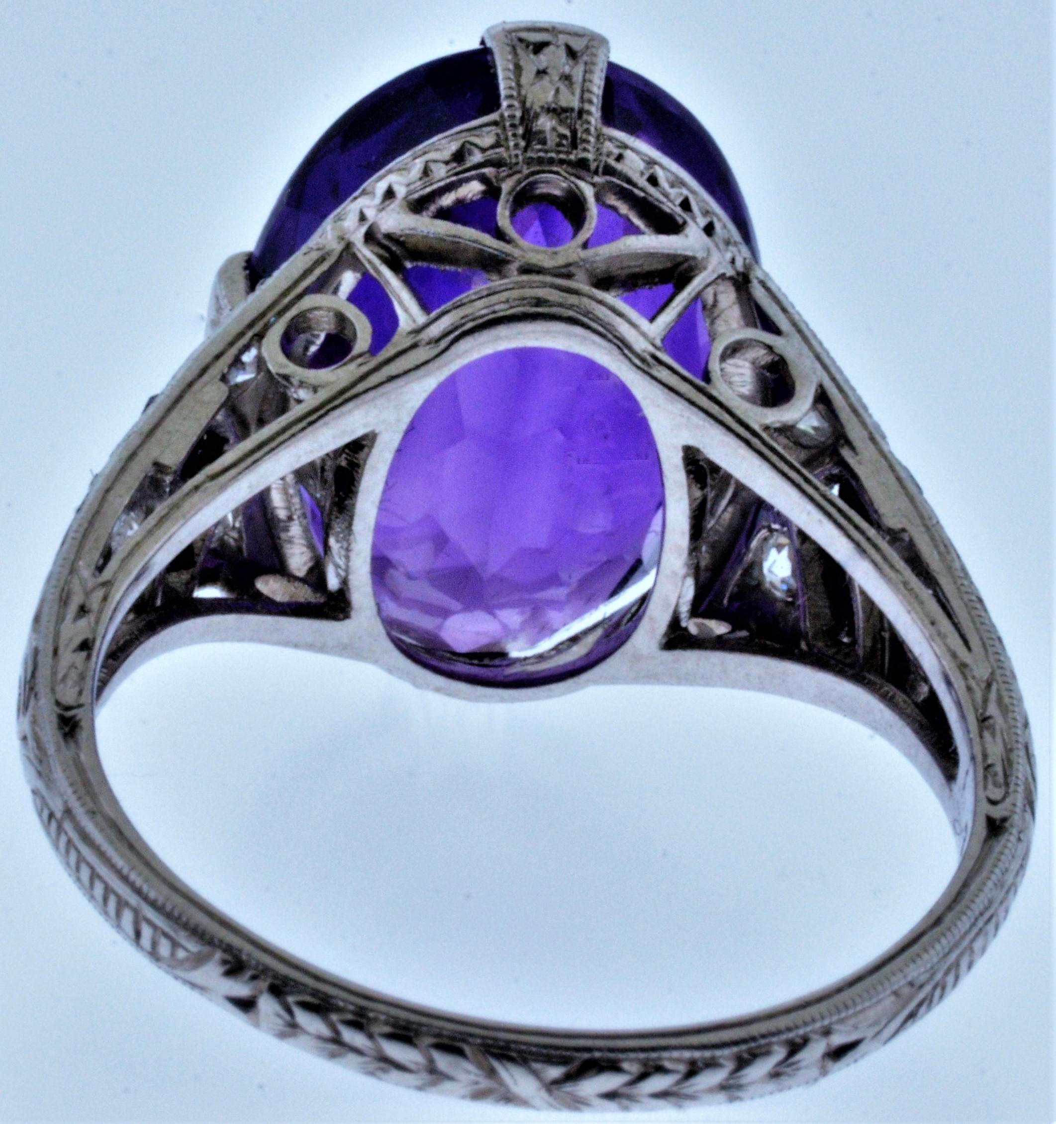 amethyst and diamond wedding ring set