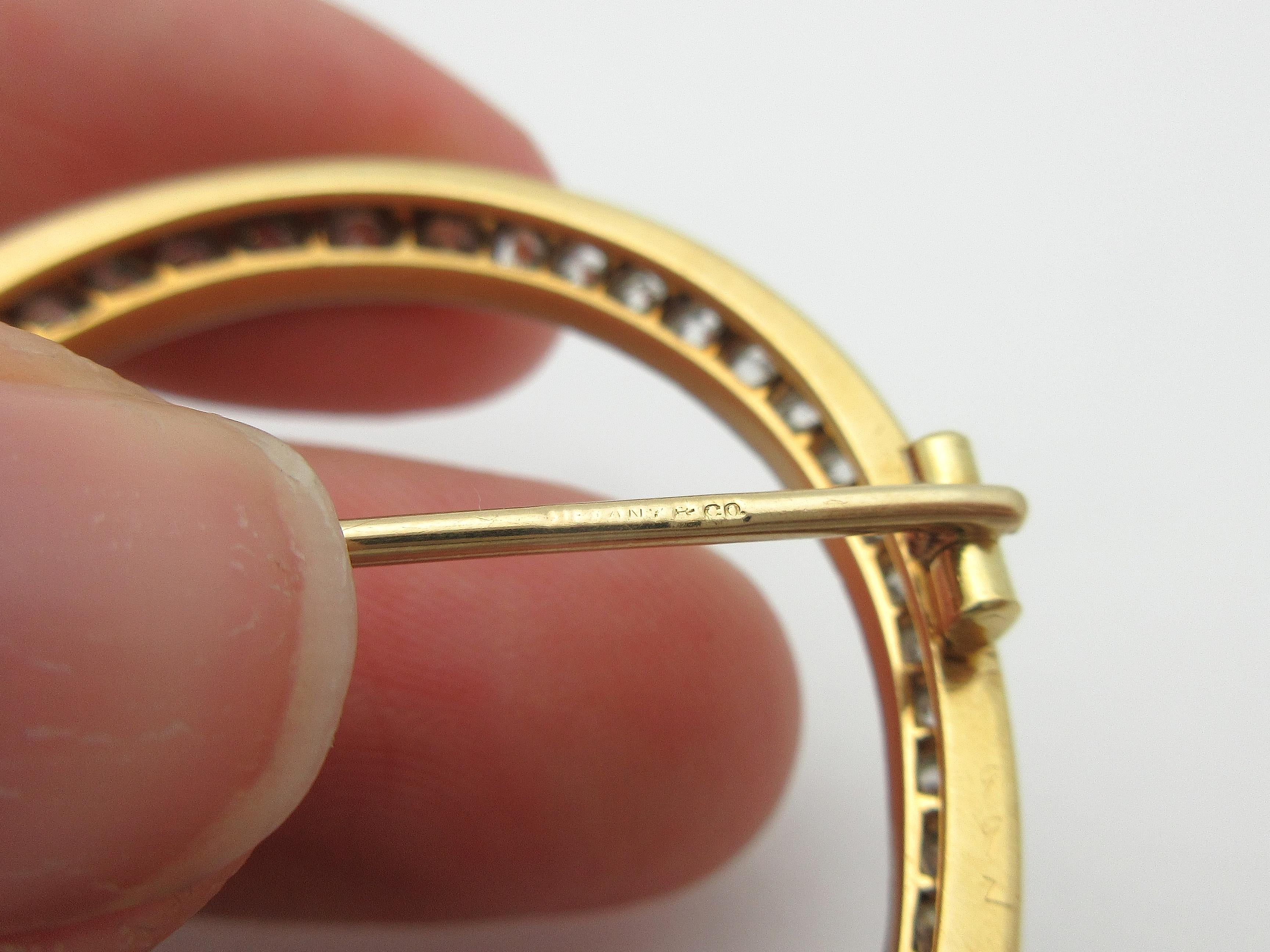 Women's or Men's Antique Tiffany & Co. European Cut Diamond Horseshoe Brooch