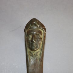 Figural Dante Alighieri Cast Bronze Letter Opener After Tiffany & Co., 20th C