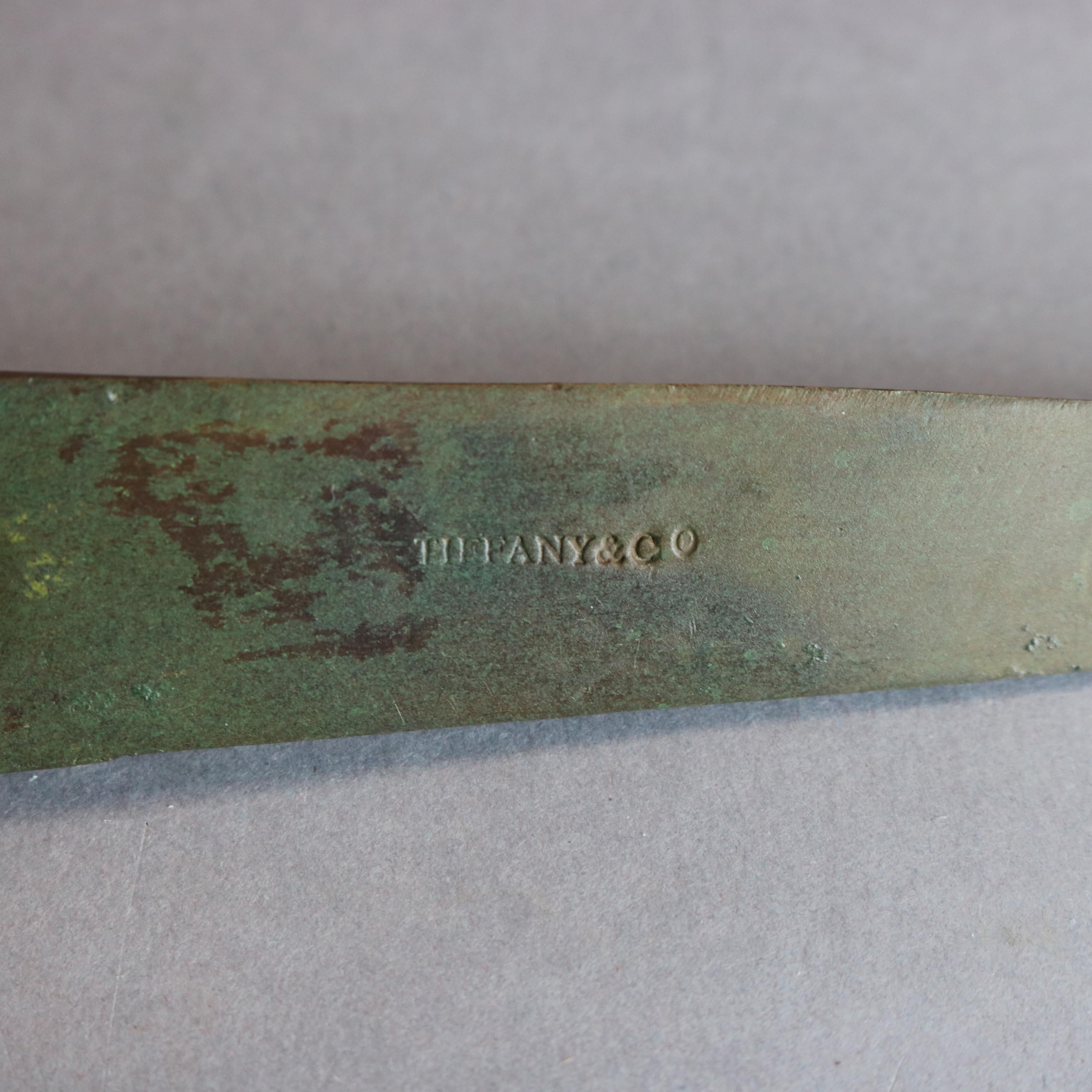 Figural Dante Alighieri Cast Bronze Letter Opener After Tiffany & Co., 20th C In Good Condition In Big Flats, NY