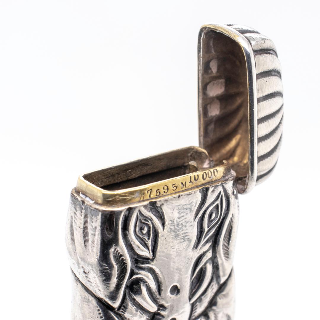 Antique Tiffany & Co. Figural Sterling Silver Elephant Match Safe or Vesta 6