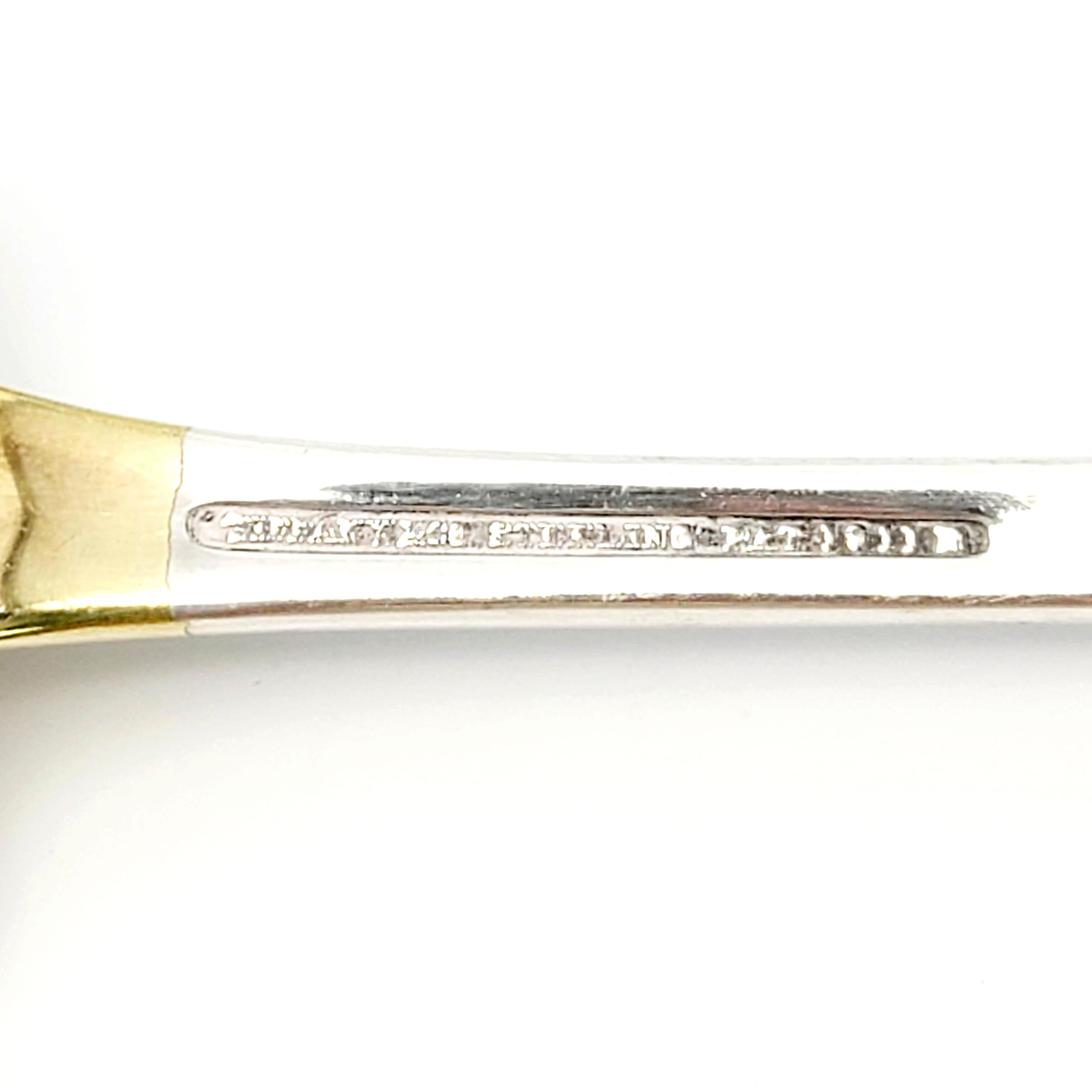 Antique Tiffany & Co Flemish Sterling Silver Gold Wash Bowl Salad Serving Spoon For Sale 5