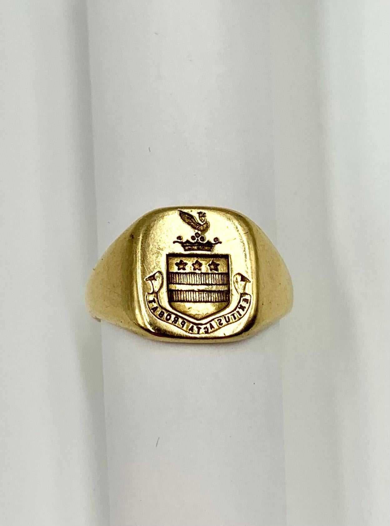 Antike Tiffany & Co.-Kollektion George Washington Wappen Intaglio 14K Gold Siegelring (Georgian) im Angebot