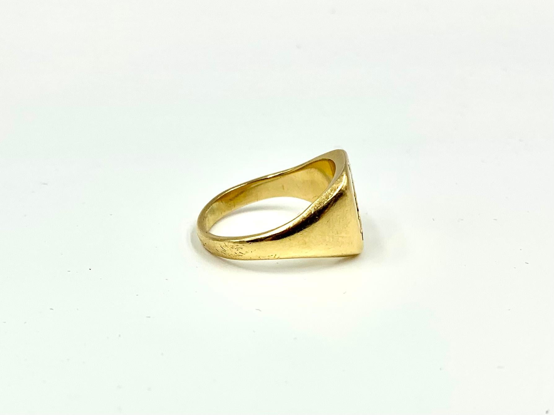 Antique Tiffany & Co. George Washington Crest Intaglio 14k Gold Signet Ring For Sale 1