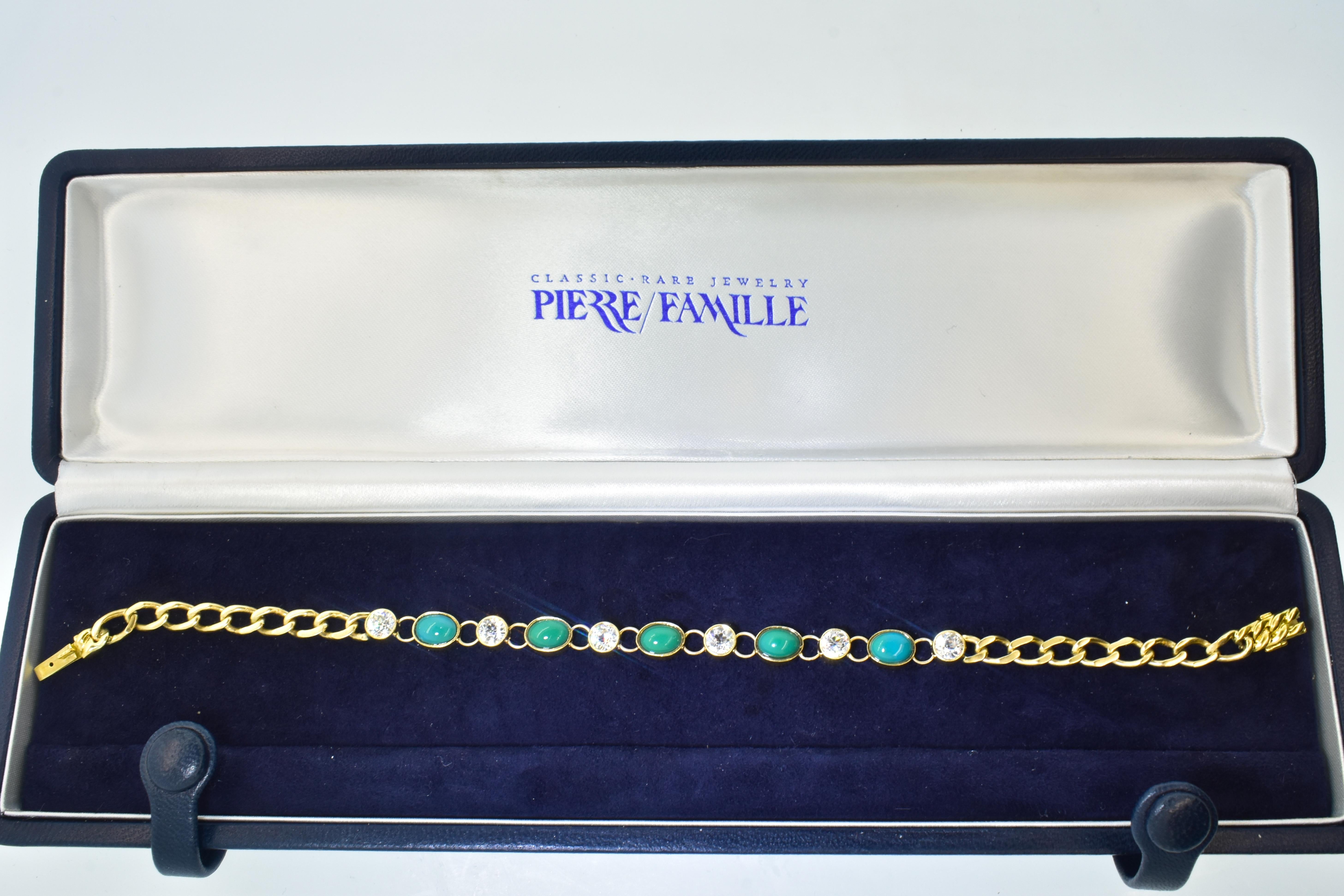 Victorian Antique Tiffany & Co. Gold, Diamond and Turquoise Bracelet, circa 1900