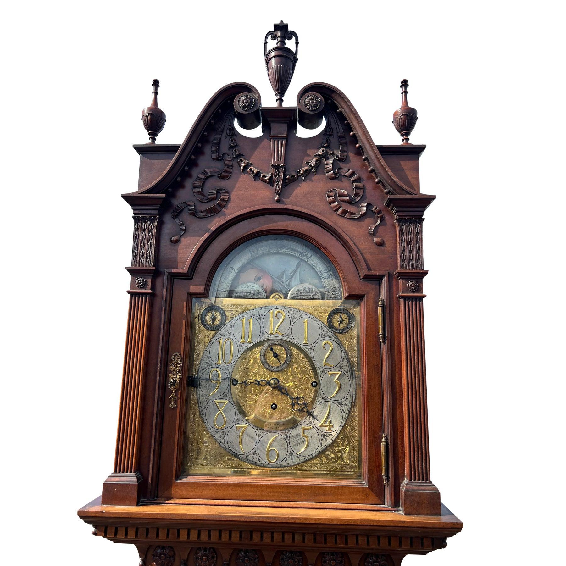 Antique Tiffany & Co. Grandfather Clock Tall Case Clock by Walter Durfee For Sale 3