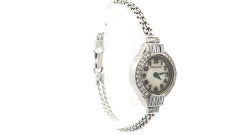 Antique Tiffany & Co. Hamilton Platinum Baguette & Round Diamond Watch Bracelet