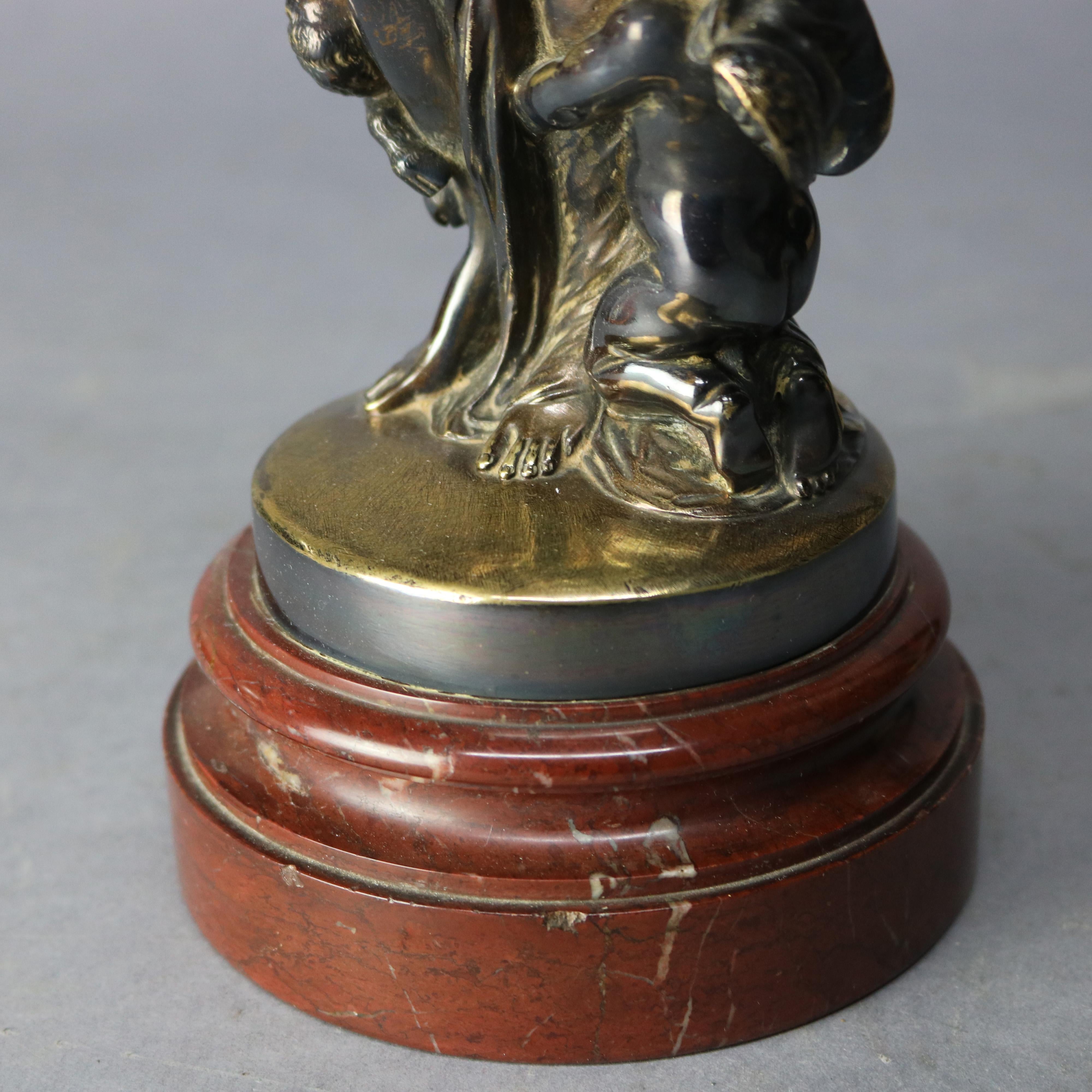 Antique Tiffany & Co. Leon Bertaux Bronze Sculpture of Mother and Children 4