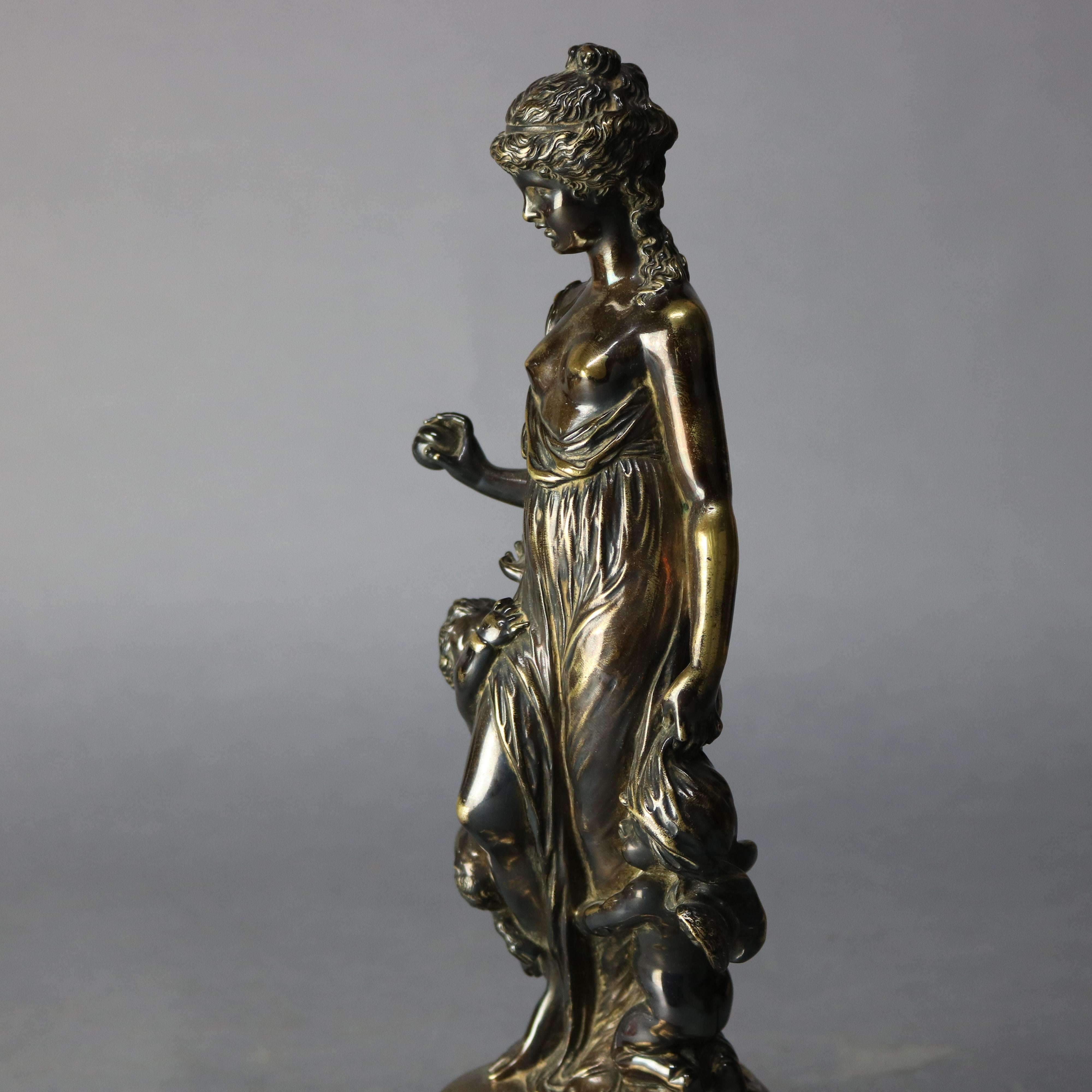 Metal Antique Tiffany & Co. Leon Bertaux Bronze Sculpture of Mother and Children